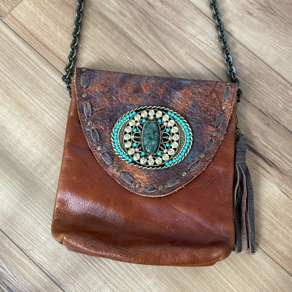 Leatherock satchel with an authentic turquoise stone - Picture 3 of 7